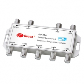 Gecen GD-81A 8 x 1 Satellite DiSEqC Switch DVB-S2 FTA