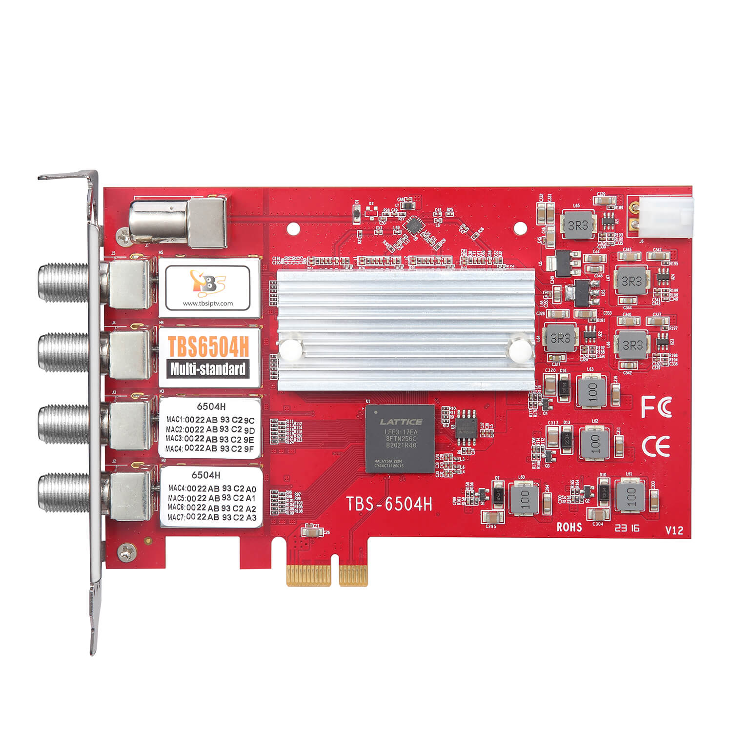 TBS 6209 DVB-T2/C2/T/C/ISDB-T sintonizador OctaTV – PCI Express