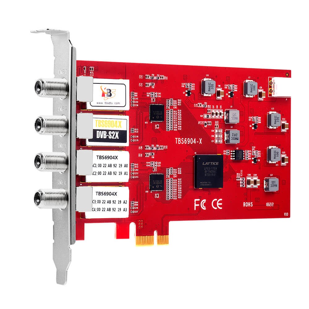 TBS6904-X DVB-S2 Quad Tuner PCIe Card